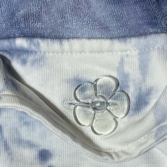 LoveShackFancy Blue Stripe Tie-Dye Santinella Pant w/ Patches women Large @B5 - Picture 6 of 8